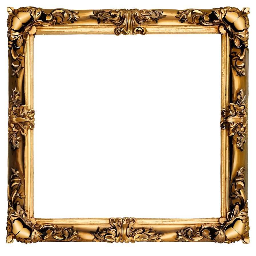 Elegant Gold Picture Frame Png 7 PNG image