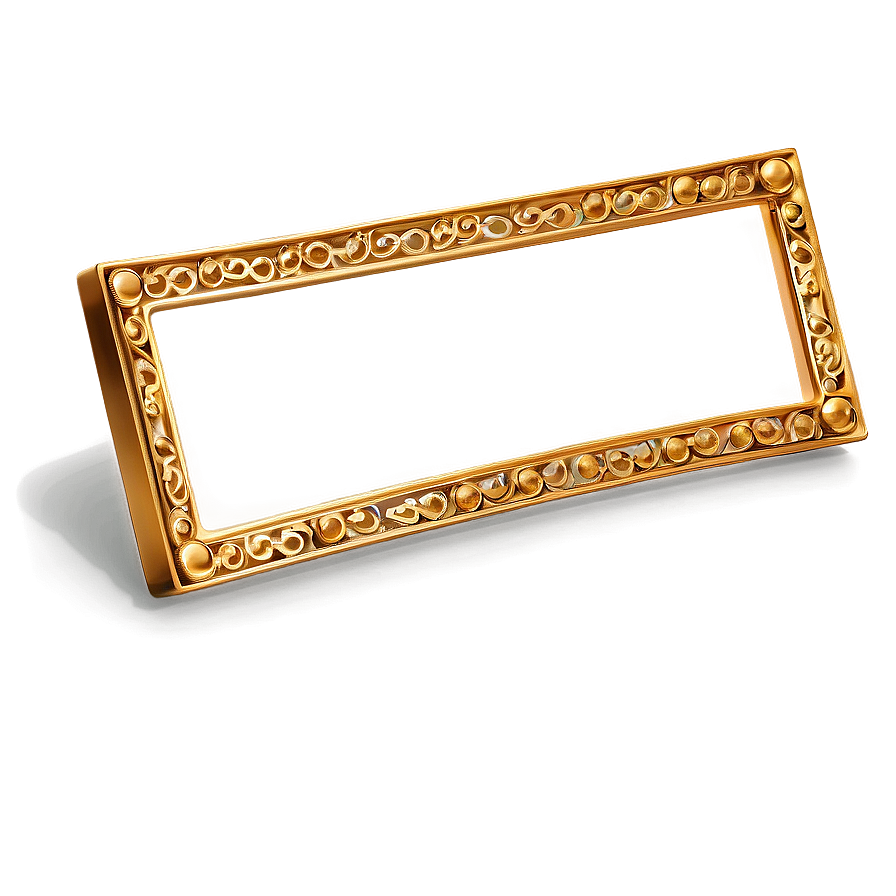 Elegant Gold Rectangle Border Png 06272024 PNG image