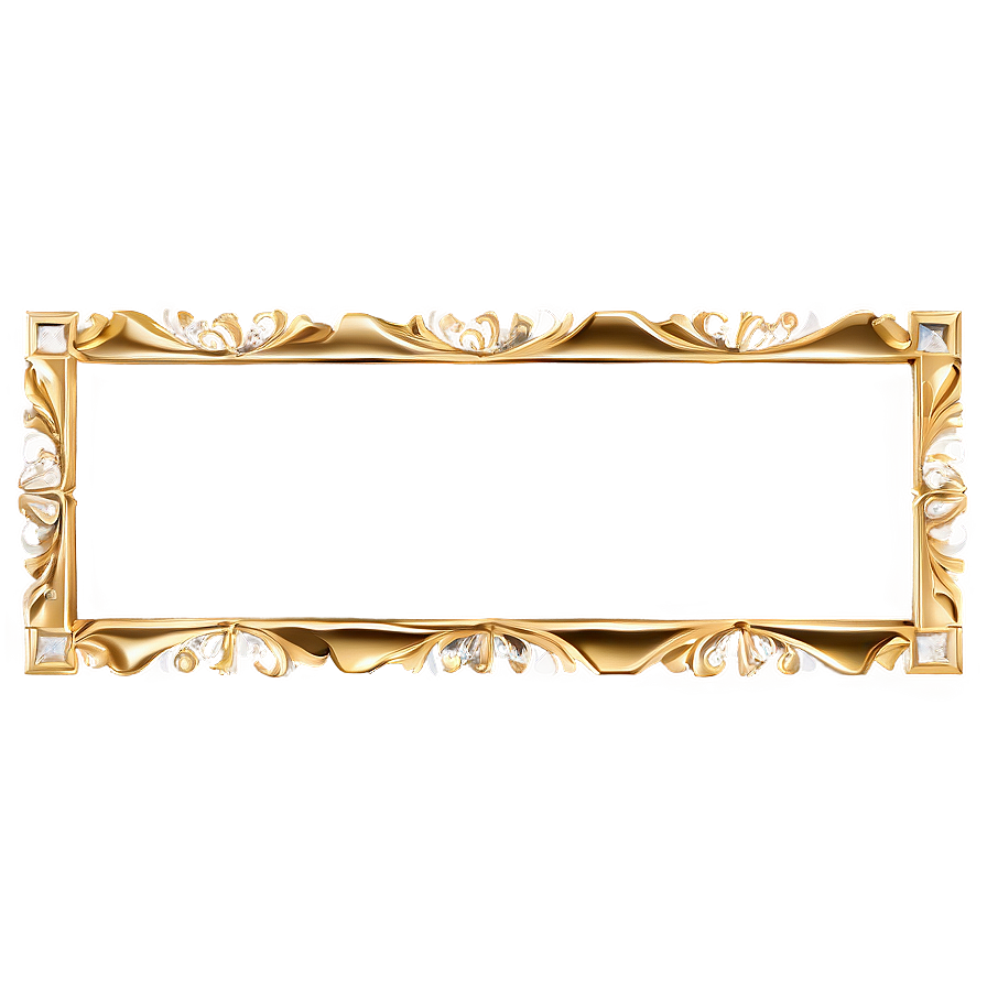 Elegant Gold Rectangle Border Png 97 PNG image