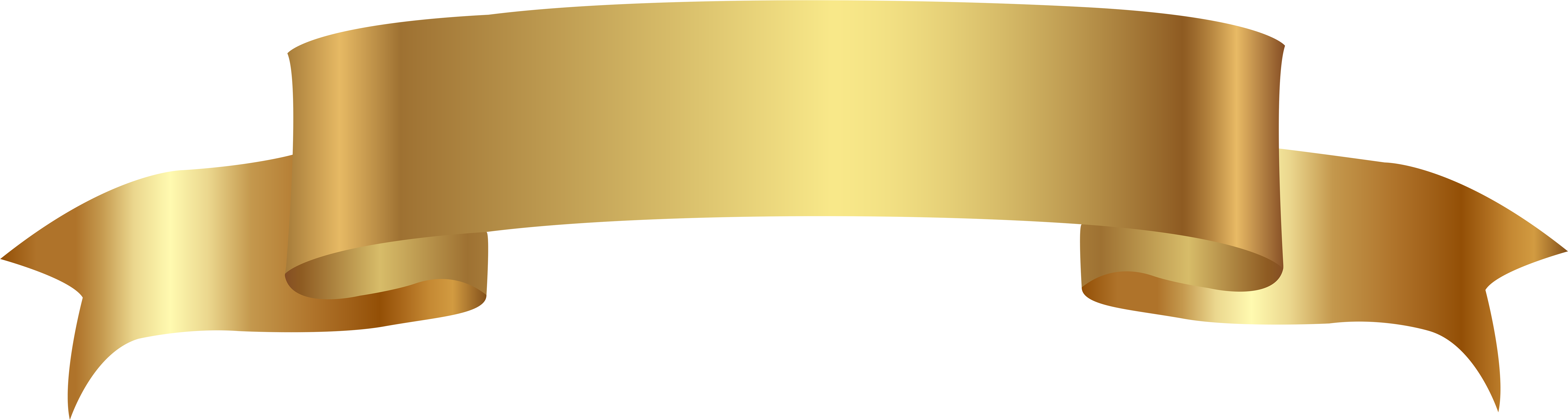 Elegant Gold Ribbon Banner PNG image