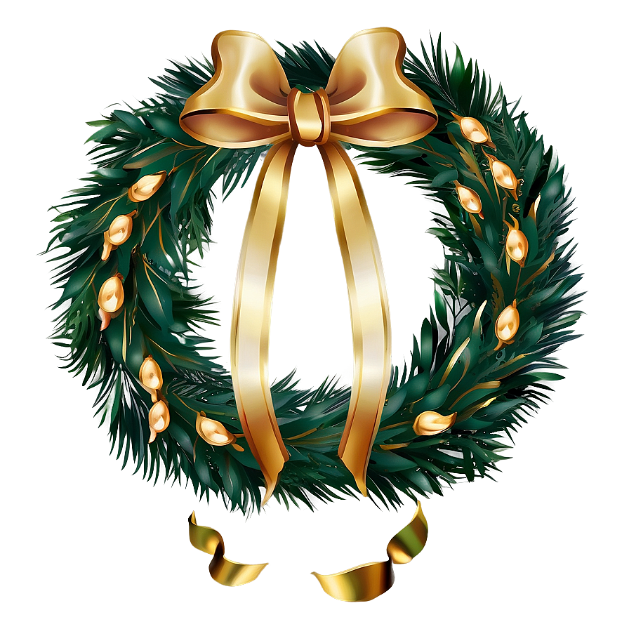 Elegant Gold Wreath Design Png 05242024 PNG image