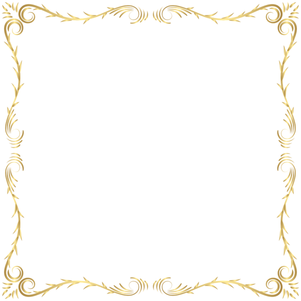 Elegant Golden Decorative Border PNG image