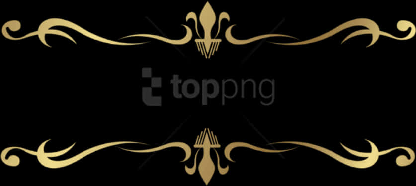 Elegant_ Golden_ Floral_ Decorative_ Line PNG image