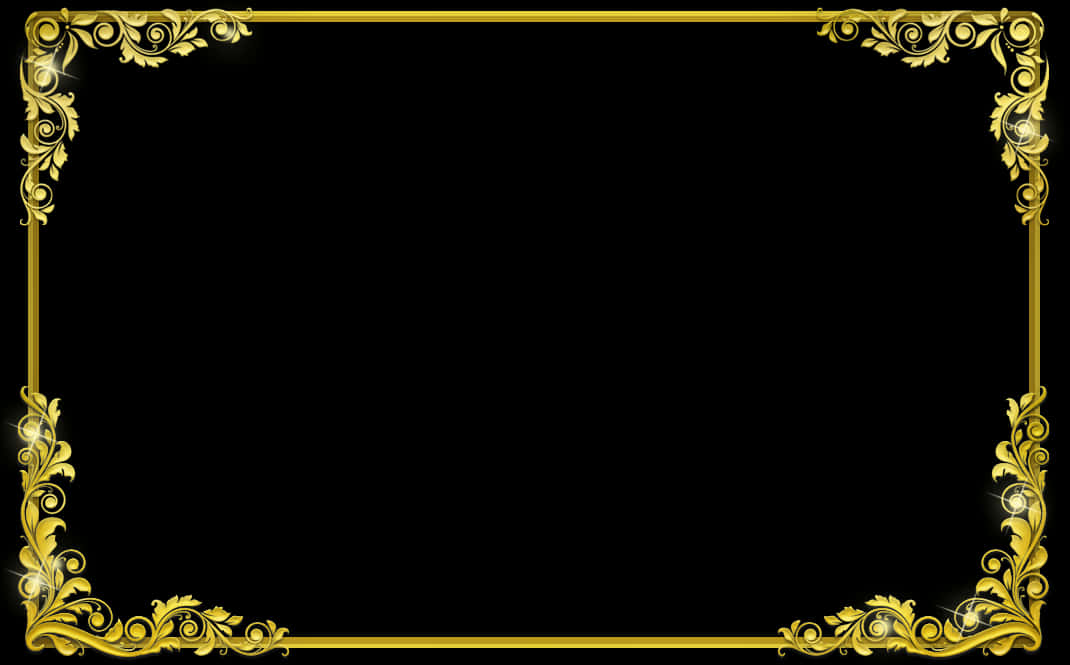 Elegant Golden Frame PNG image