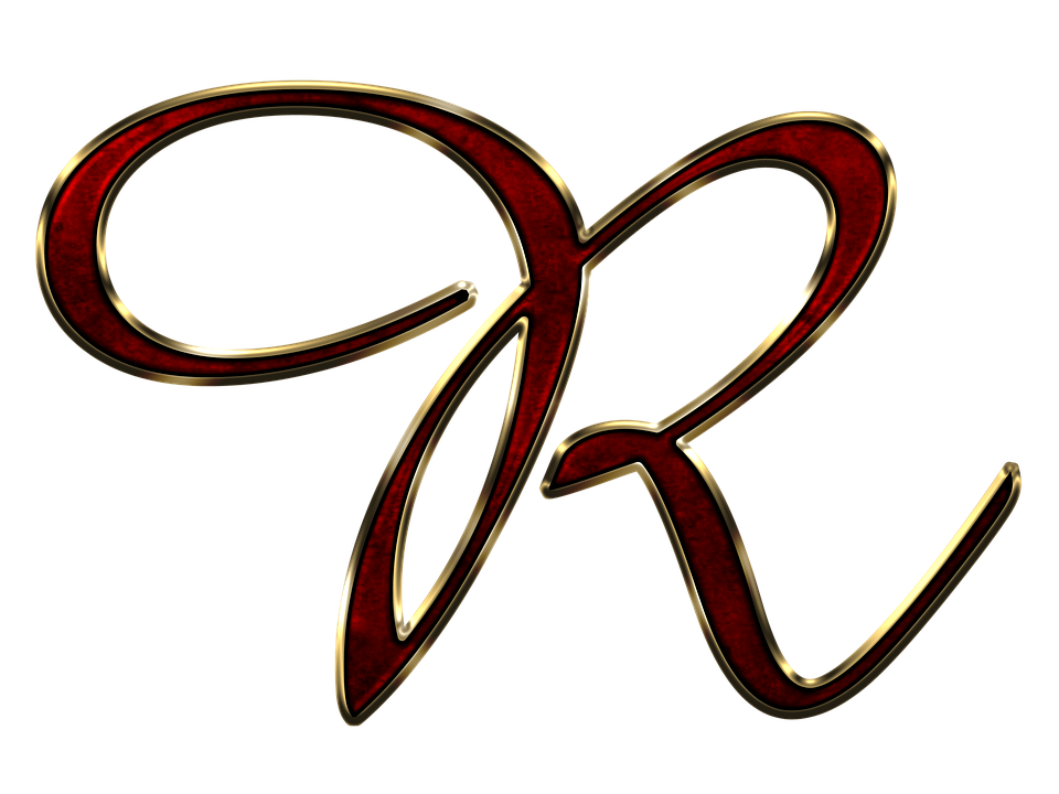 Elegant Golden Letter R PNG image