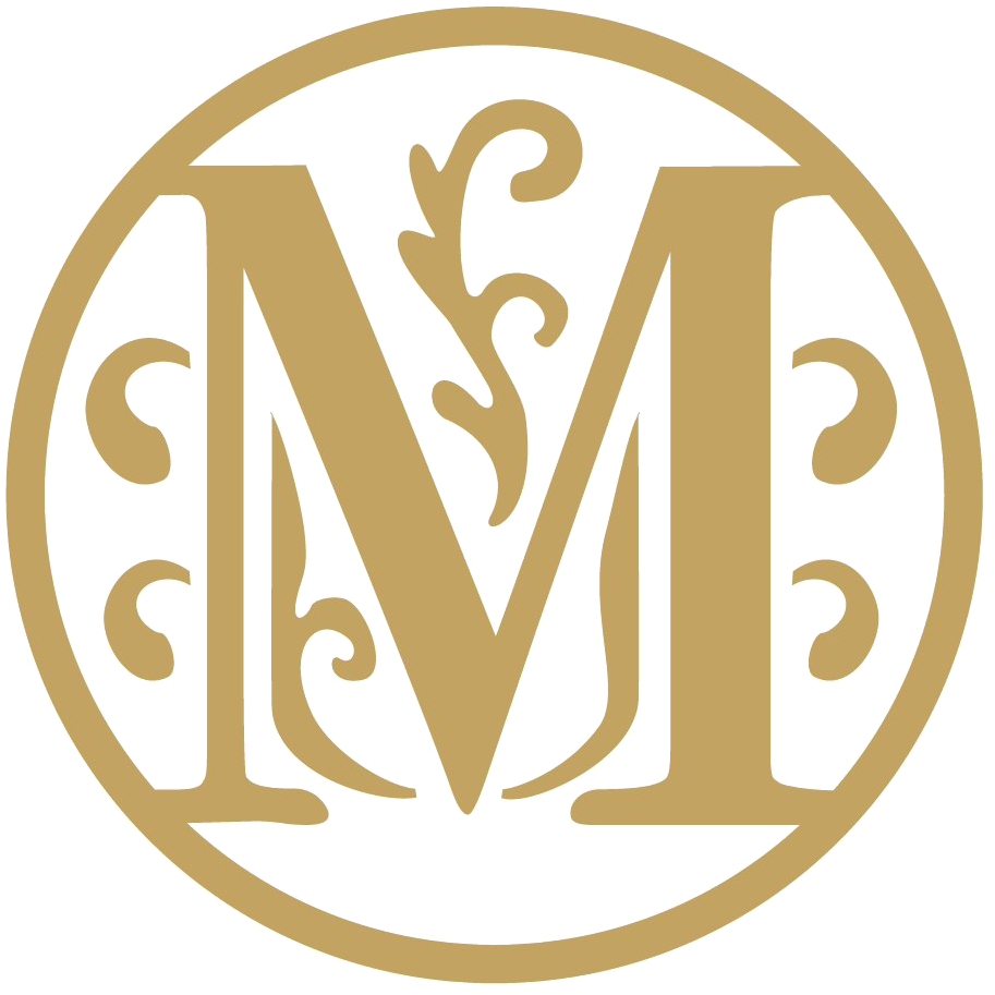 Elegant Golden Monogram M PNG image