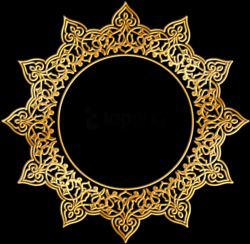Elegant Golden Ornate Frame.png PNG image