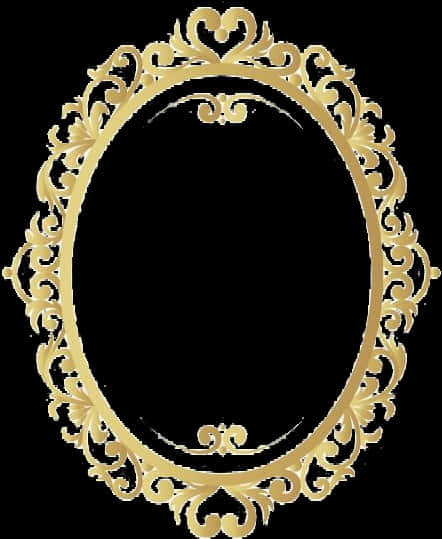 Elegant Golden Oval Frame PNG image