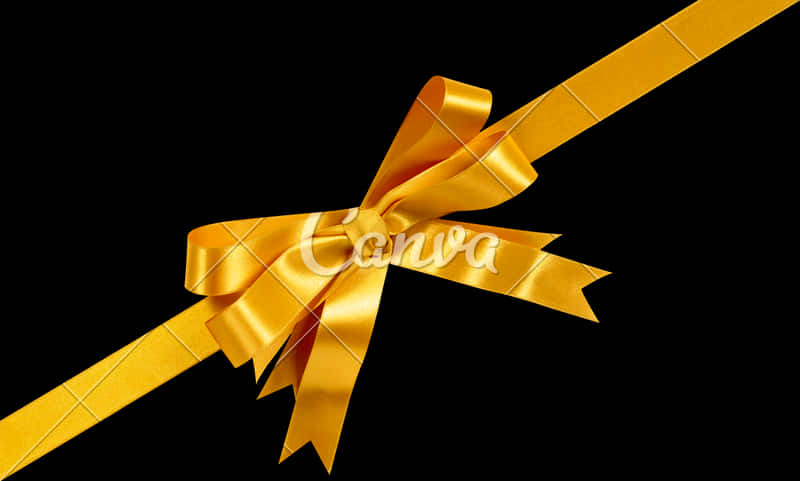 Elegant Golden Ribbonon Black Background PNG image