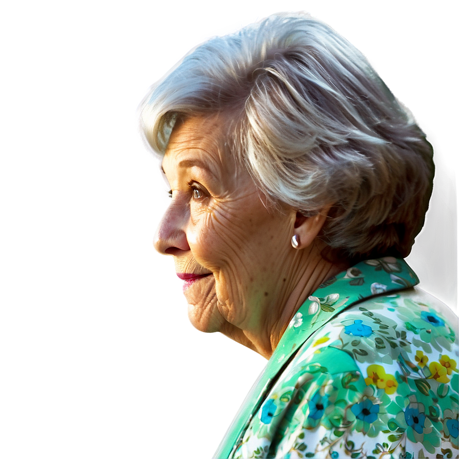 Elegant Grandmother Profile PNG image