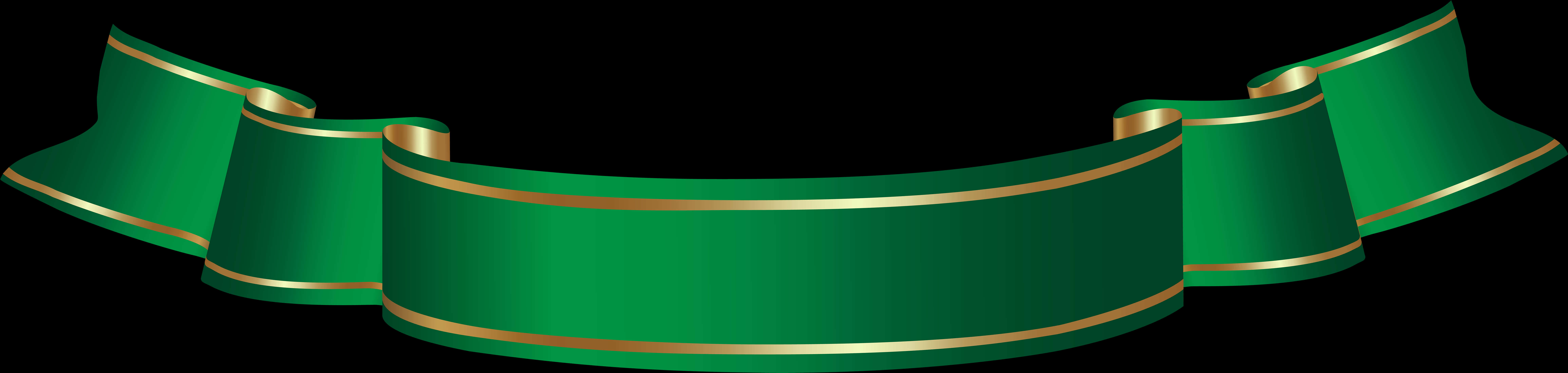 Elegant Green Banner Ribbon PNG image