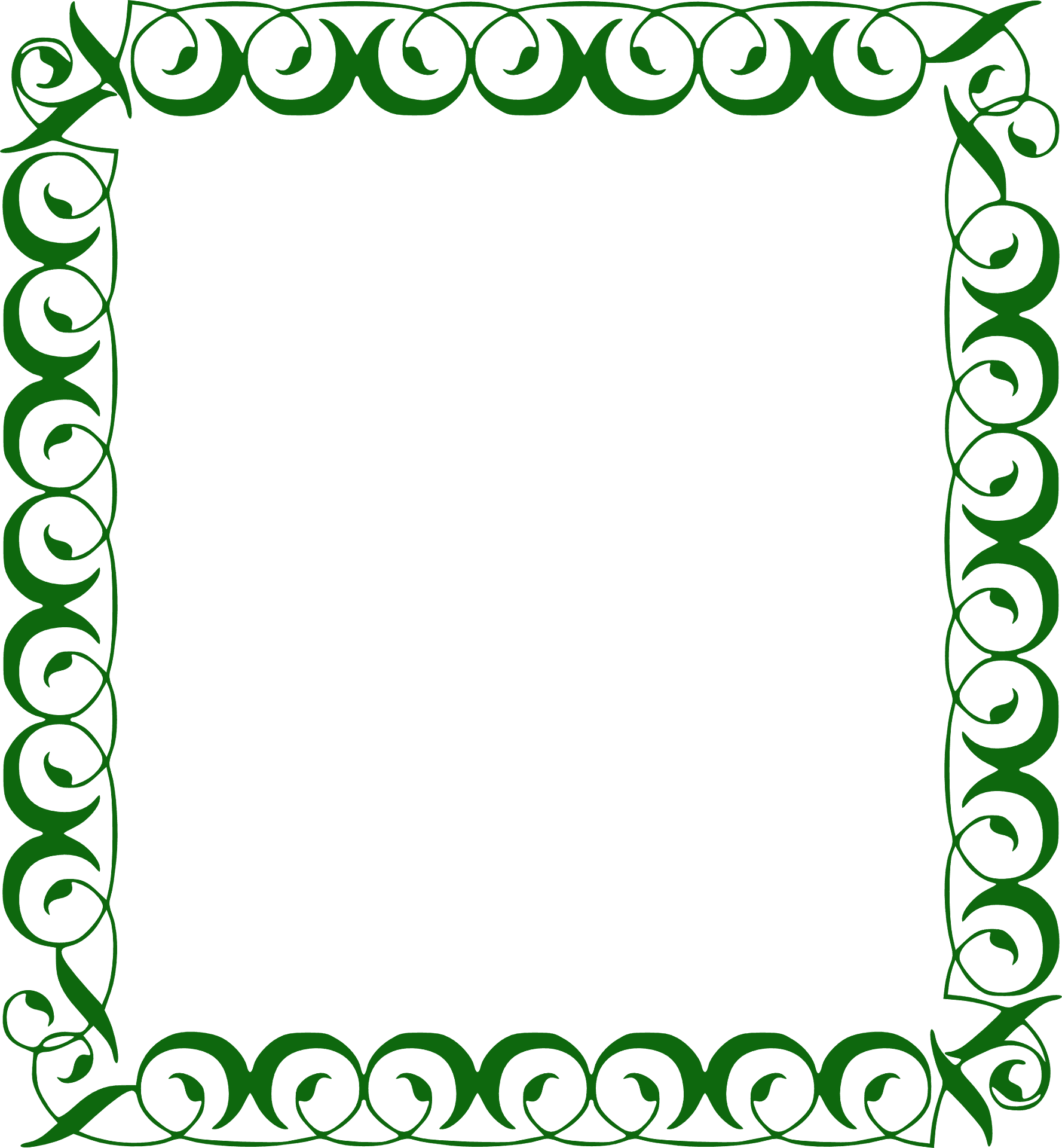 Elegant Green Celtic Frame PNG image