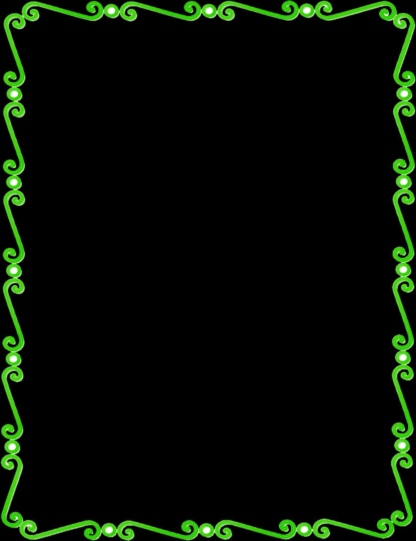 Elegant Green Scroll Frame PNG image