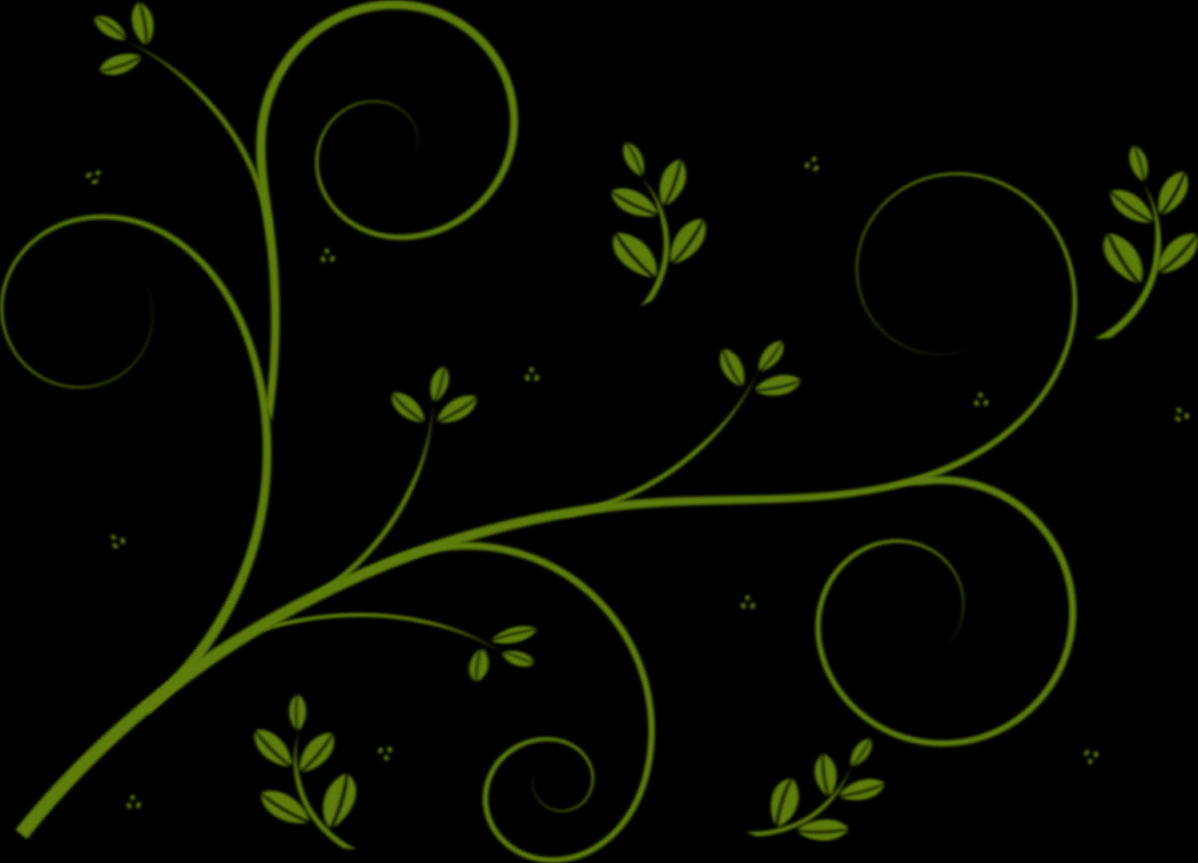 Elegant Green Vine Pattern PNG image