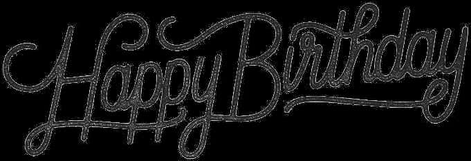 Elegant Happy Birthday Script Font PNG image