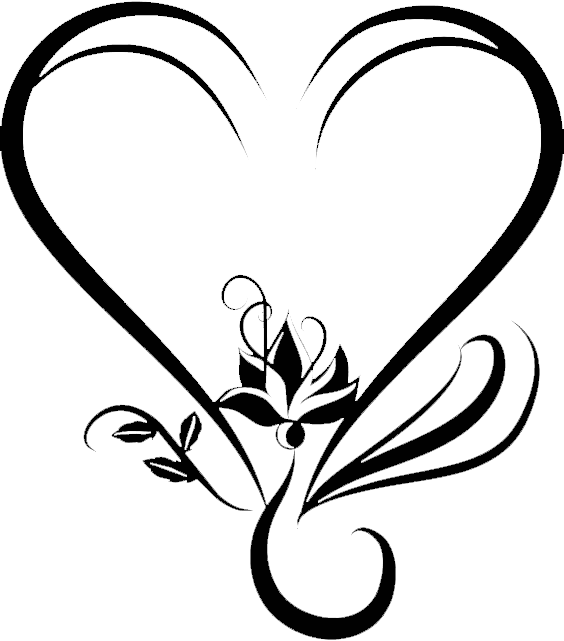 Elegant Heart Floral Design Clipart PNG image