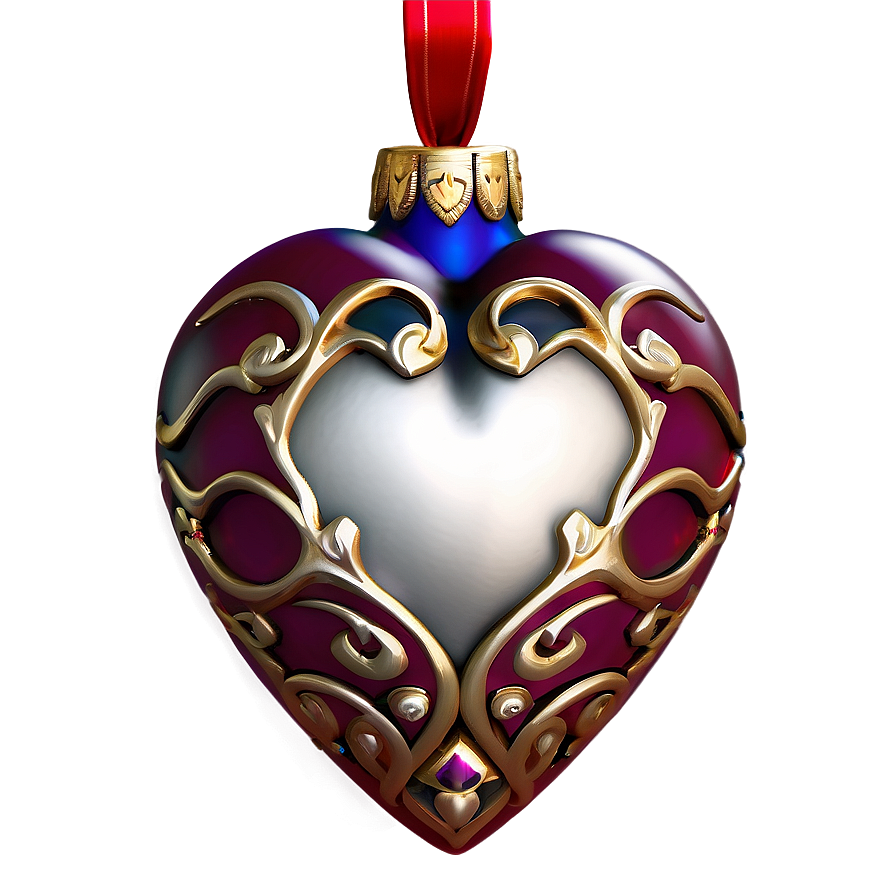 Elegant Heart Ornament Png 06202024 PNG image