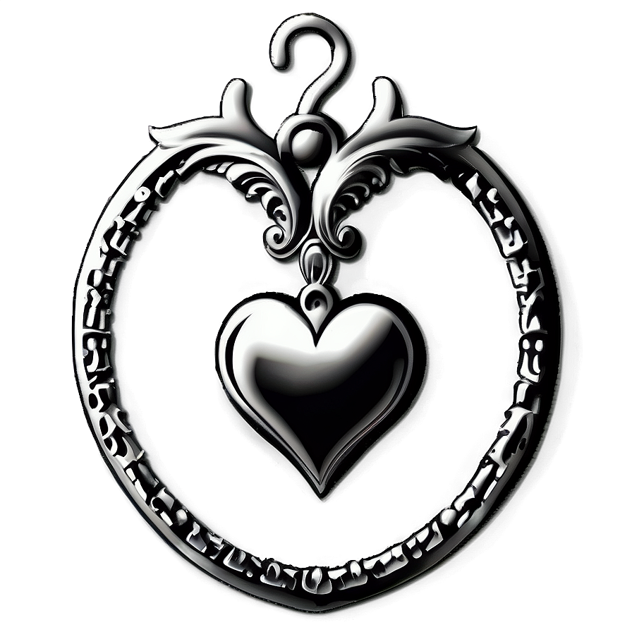 Elegant Heart Ornament Png Aim19 PNG image