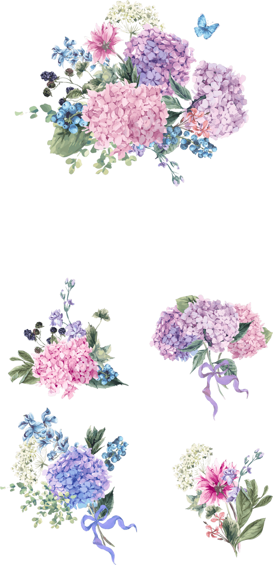 Elegant_ Hydrangea_ Floral_ Arrangement PNG image