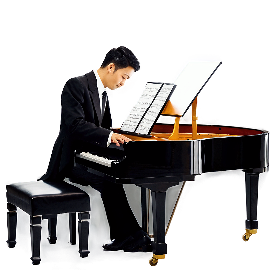 Elegant Jazz Pianist Png 06122024 PNG image