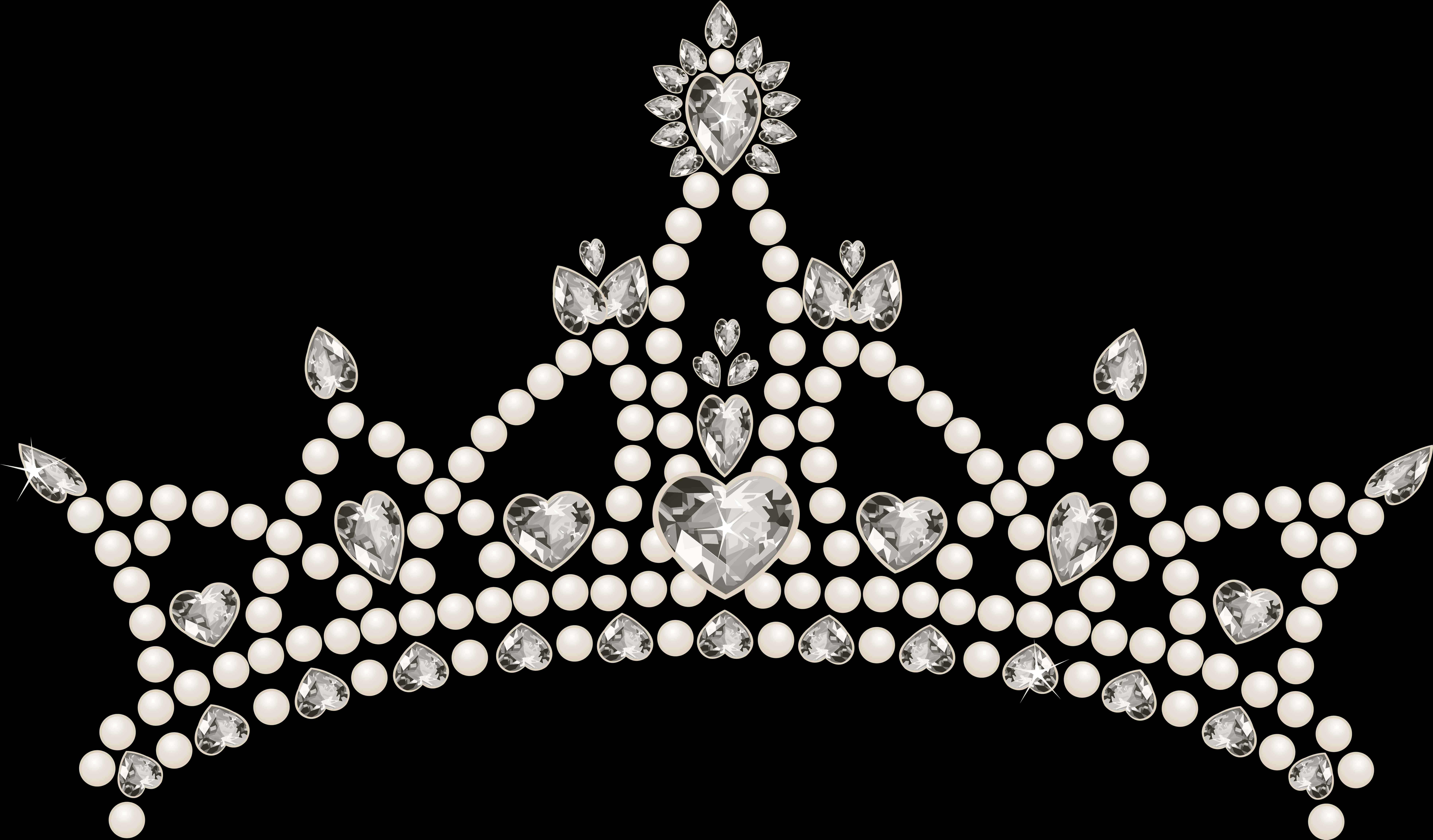 Elegant Jeweled Princess Crown PNG image