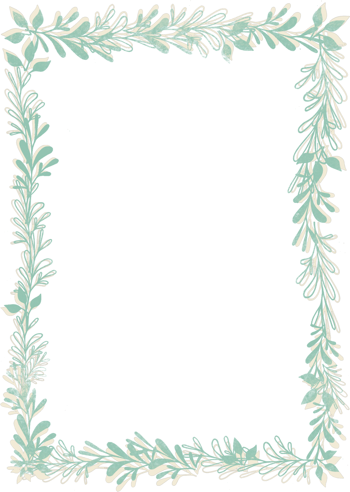 Elegant Leafy Frame Design PNG image