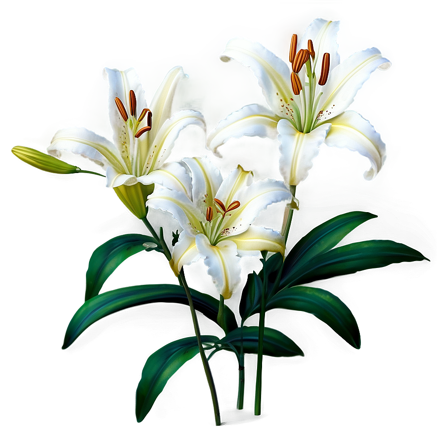 Elegant Lily Pattern Png Wjn PNG image