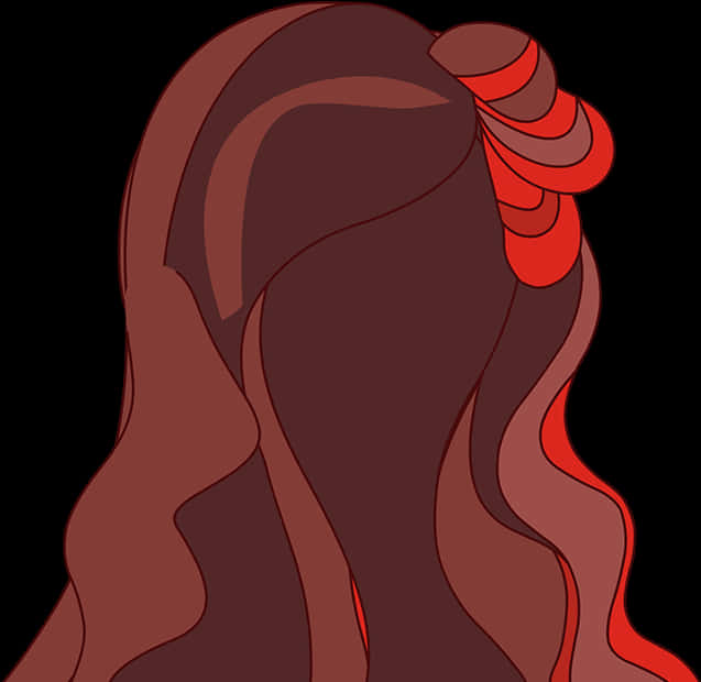 Elegant Long Hair Illustration PNG image