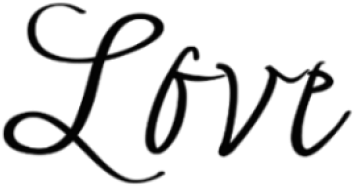 Elegant Love Script Blackand White PNG image