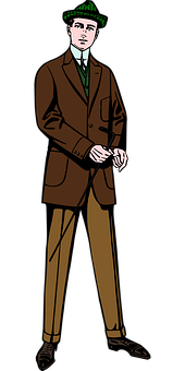 Elegant Manin Brown Suit PNG image