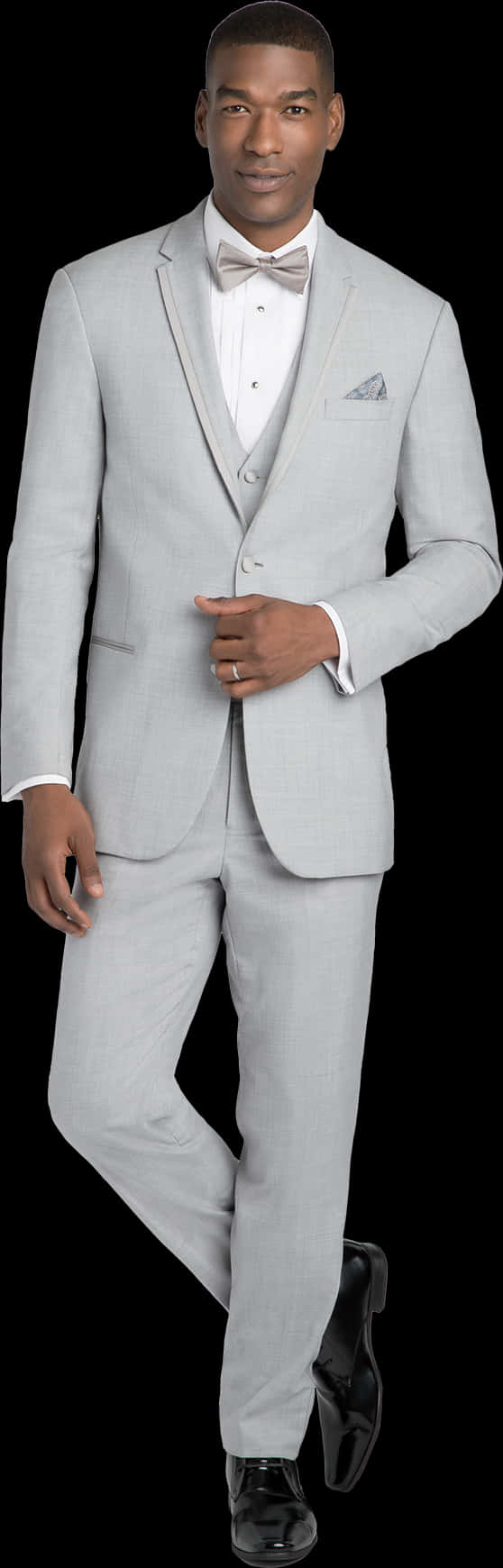 Elegant Manin Light Gray Suit PNG image