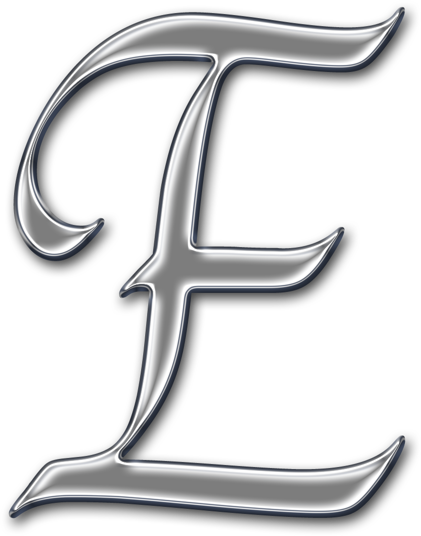 Elegant Metallic Letter E PNG image