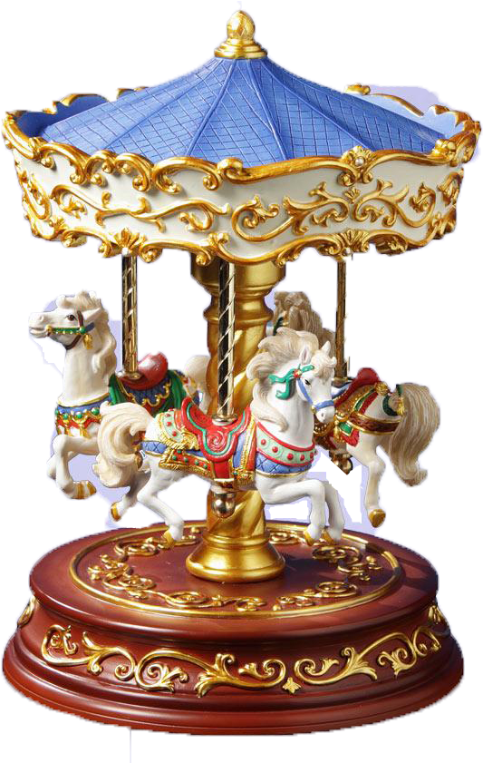 Elegant Miniature Carousel Model PNG image