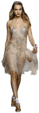 Elegant Model Fashion Runway Walk PNG image