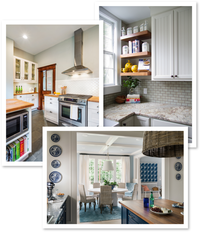 Elegant Modern Kitchen Design Collage PNG image