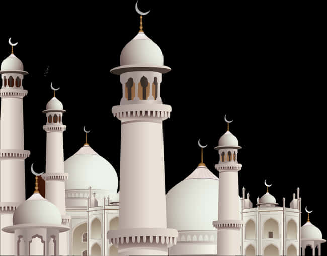 Elegant Mosque Illustration PNG image