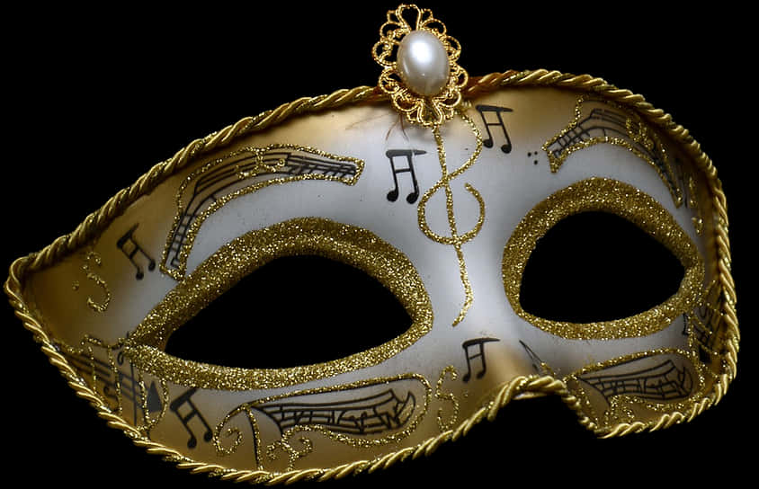 Elegant Musical Venetian Mask PNG image