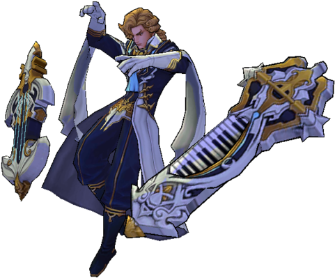 Elegant Musical Warrior Character PNG image