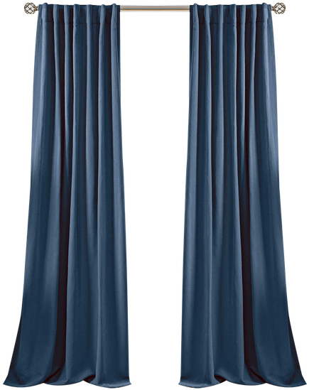 Elegant Navy Blue Curtains PNG image