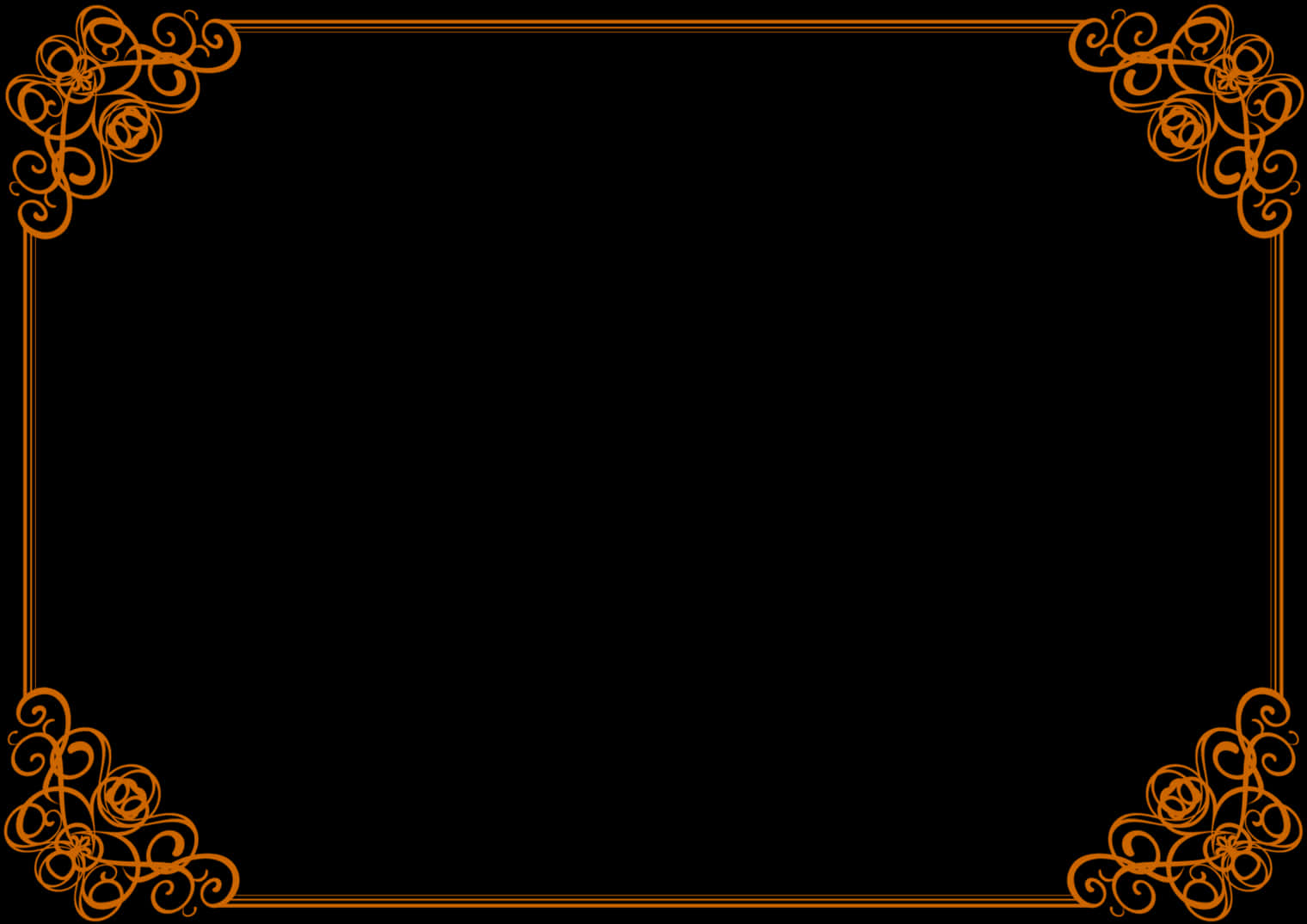 Elegant Orange Floral Certificate Border PNG image