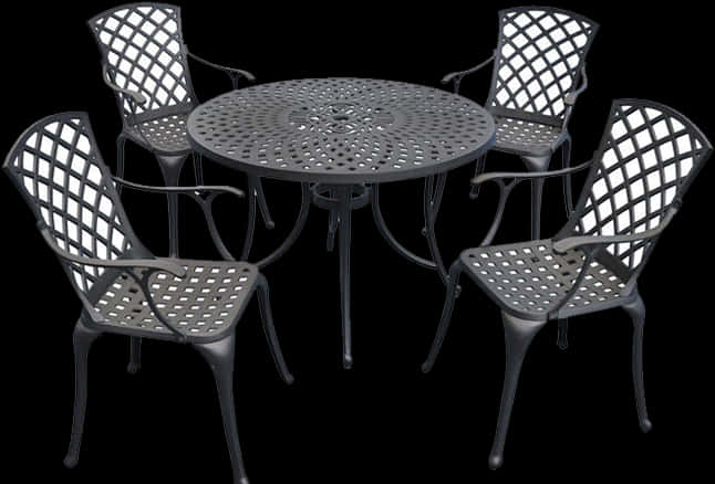 Elegant Outdoor Metal Patio Set PNG image