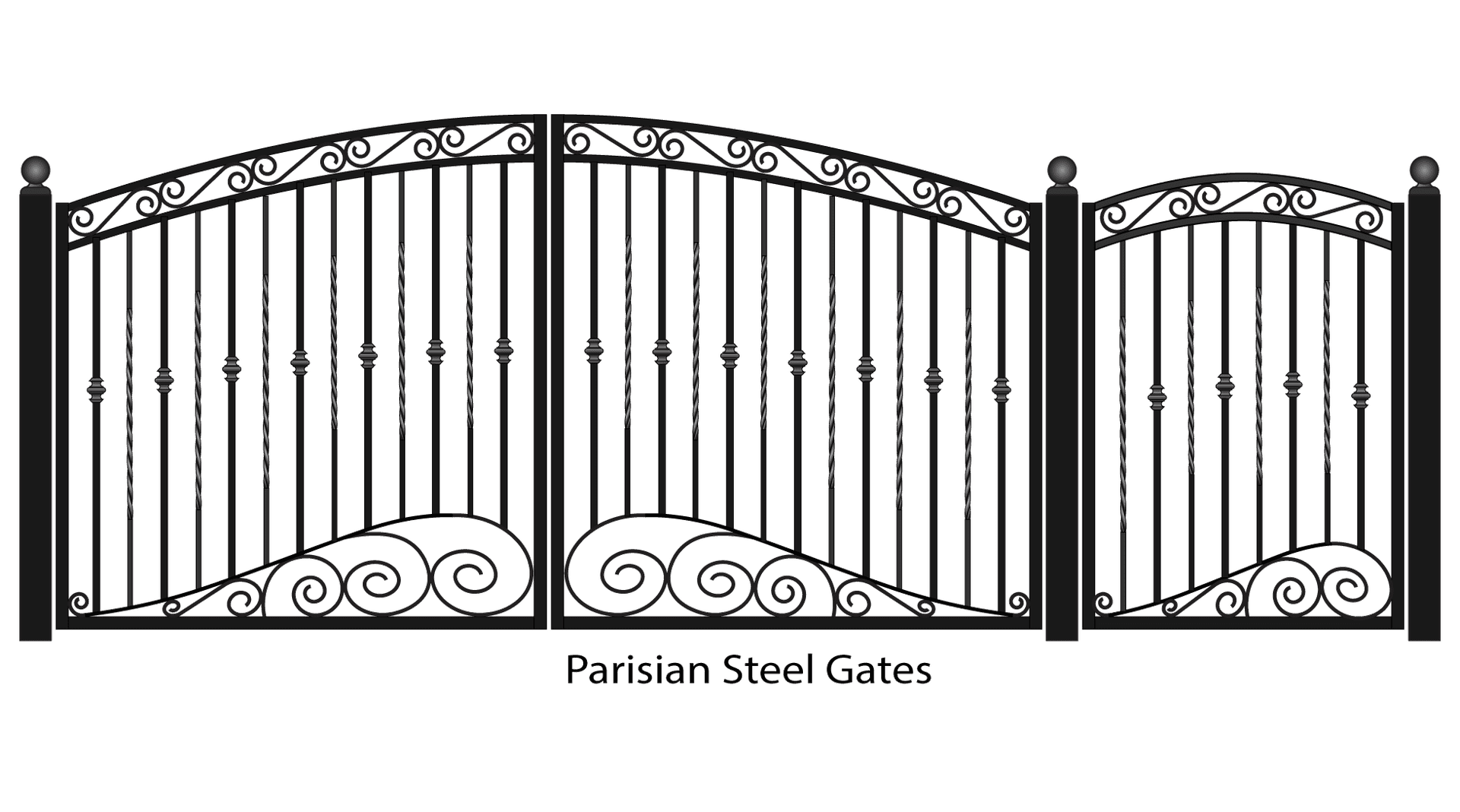 Elegant Parisian Steel Gates PNG image
