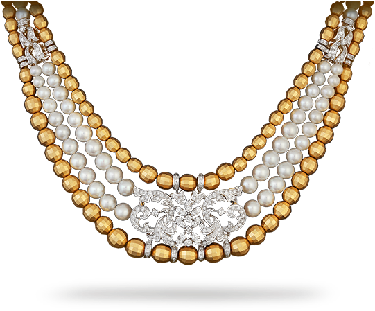 Elegant Pearland Gold Mangalsutra Design PNG image