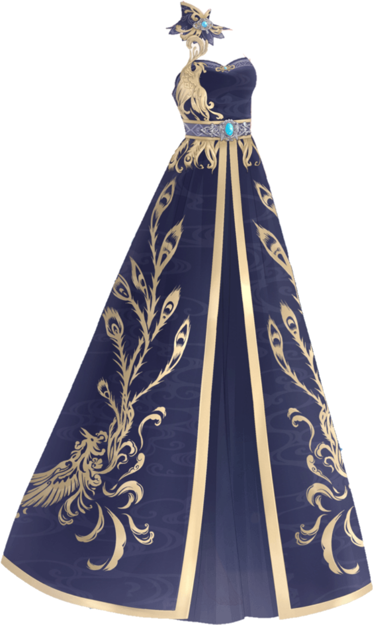 Elegant Phoenix Gown Design PNG image