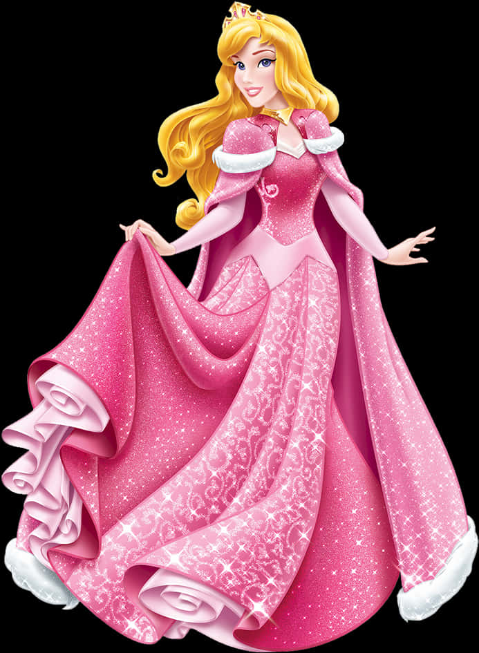 Elegant Pink Disney Princess PNG image