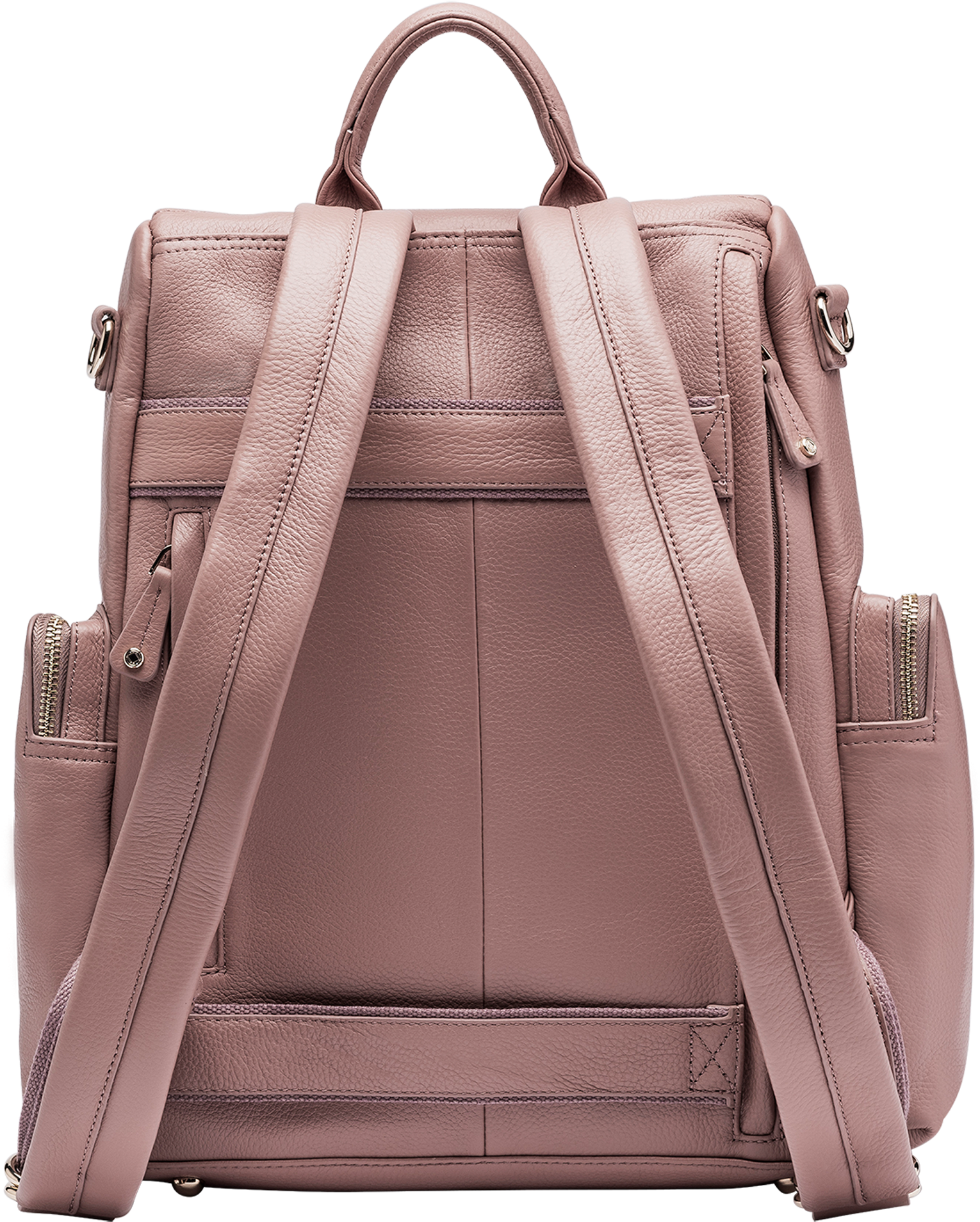 Elegant Pink Leather Backpack PNG image