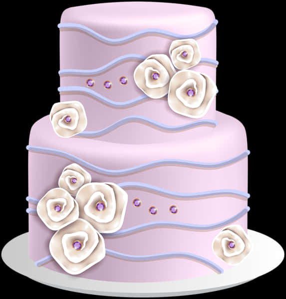 Elegant Pink Rose Cake PNG image