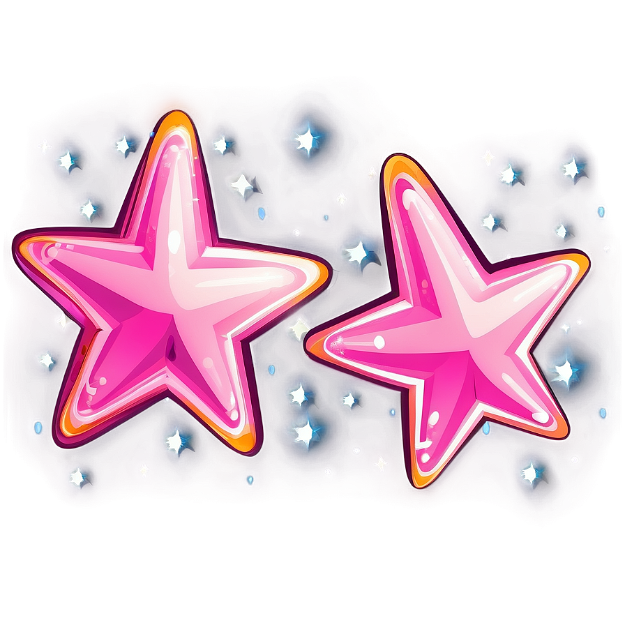 Elegant Pink Stars Png 51 PNG image