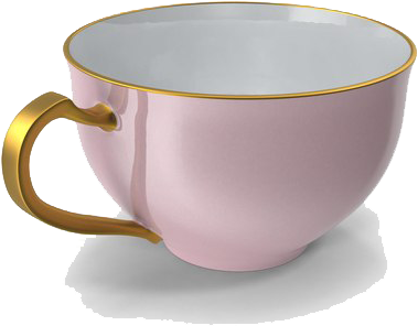 Elegant Pink Tea Cupwith Gold Trim PNG image
