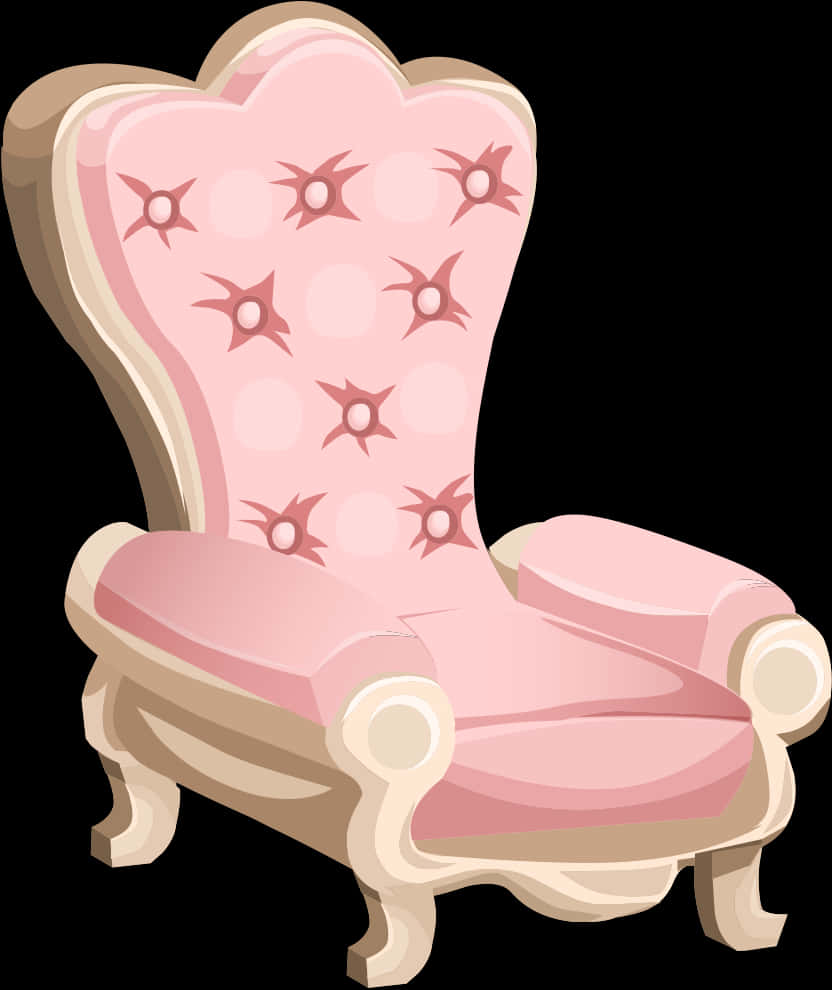 Elegant Pink Vintage Chair PNG image